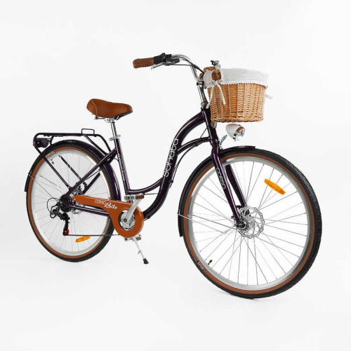 Велосипед двоколісний міський Corso SN-28962 «Sonata» (колеса Ø28"/гума, рама: 18"/алюміній, швидкостей: 7, обладнання Shimano, кошик) фото 2