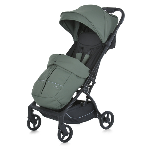 Коляска дитяча прогулянкова El Camino ME 1118 MUSE Khaki Green (колеса 5,7"/6,5"/EVA, бампер, ремінь, футкавер, навіс, кошик, автоскладання) фото 7