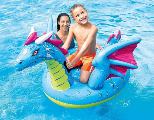 Плотик дитячий надувний для плавання Intex 57563 «Дракон» (191*201 см, ручки, вік 3+, до 40 кг) фото 6