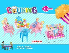 Їдальня 77-84 4 стільці, 4 ляльки, аксесуари, в слюді