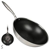 Пательня WOK з антипригарним покриттям "Соти" d28*8см інд. дно Stenson 10385-28
