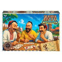 Настільна гра "Чумацьке ЛОТО" бочата DTG105 "Danko Toys", 90 барил, 24 картки та 100 фішок, в коробці