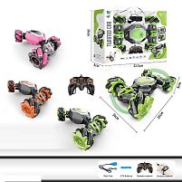 Машина на радіокеруванні DH 666-19 3 кольори, акумулятор 3.7 V, пульт, браслет, звуки, трансформація корпусу, роликові колеса, в коробці, ВИДАЄТЬ