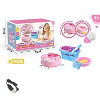 Набір для прибирання 398-7 10 предметів, пилосос працює від акумулятора 3.7 V, USB-зарядка, швабра, тазик, в коробці