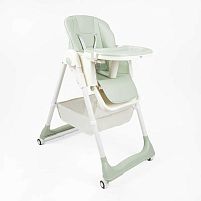 Стільчик для годування Toti 39521 мягкий чохол PU, 4 колеса, з’ємний столик, корзинка, в коробці