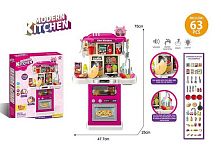 Кухня 922-185 висота 75 см, 63 елементи, світло, звук, парогенератор, автоматична подача води, кухонні й столові прибори, каструля, продукти, в к