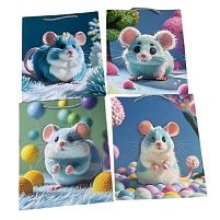 Пакет подарунковий паперовий M "Hamster 3D" 26*32*10см Stenson R34518-M