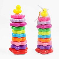 Пірамідка 8032-10 висота 32 см, фігурка тваринки, 10 кілець різного діаметру, в сітці