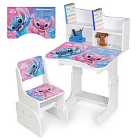 Дитяча парта-трансформер Bambi N 2071-23-1 «Stitch» (регульована висота, стільчик, надбудова для книг, ящик під стільницею для канцтоварів)