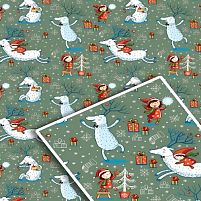 Папір пакувальний крейдований новорічний 70*100см 10л/уп Stenson 534