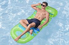 Шезлонг дитячий надувний для плавання BestWay 43962 (80*193 см, регульована спинка, подушка, вік 35+, до 100 кг)