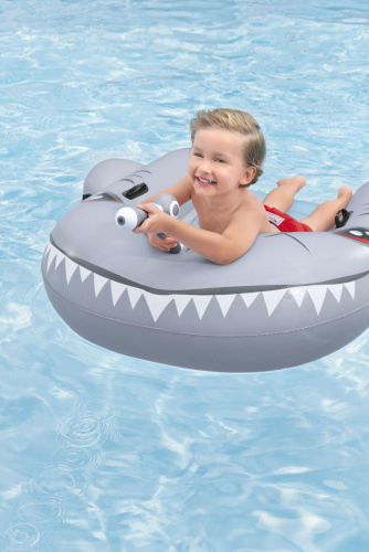 Плотик дитячий надувний для плавання BestWay 42073 «Акула» (115*160 см, ручки, водяний пістолет, вік 3+, до 45 кг) фото 10