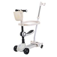 Картинка  Самокат-беговел триколісний iTrike JR3-141-5-W (колеса: передні Ø4,33"/заднє Ø3,15"/PU, рама: алюміній, сидіння, бампер, батьк. ручка, до 25/50 кг) магазин cd-market