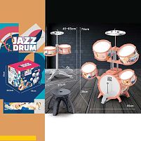 Барабанна установка ZG 3002-D розмір: 65х38х74 см, додаткова стійка з барабанами, барабанні палички, стільчик, в коробці