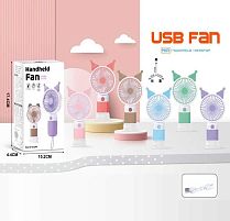 Вентилятор Q 304 C вбудований акумулятор, USB, 3 режими обдуву, підсвічування, підставка, гумові елементи, в коробці, ВИДАЄТЬСЯ ТІЛЬКИ МІКС ВИДІ