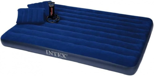 Надувний матрац Intex 64765 «Dura-Beam» (25*152*203 см, двомісний, дві подушки, ручний насос, до 272 кг) фото 3