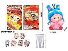 М`яка іграшка-брелок AK 370 герой-сюрприз, висота 15 см, обертається голова, рухомі кінцівки, підвіска, металеве кільце, в коробці