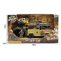 Набір військової техніки G 3109-57 гелікоптер, машина, 2 фігурки військових, зброя, намет, в коробці