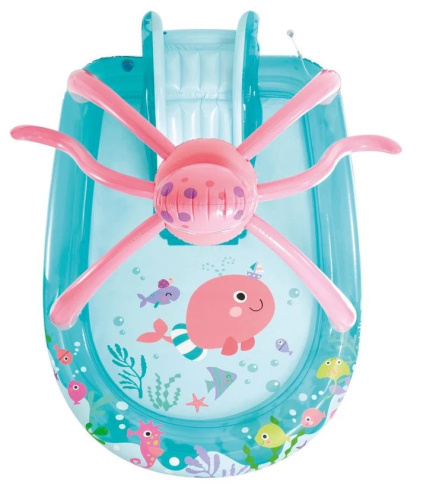 Дитячий надувний ігровий центр Intex 56138 «Восьминіг» (150*183*234 см, басейн 229 л, гірка, фонтан, 6 іграшок, ненадувне дно, до 45 кг) фото 5