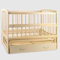 Ліжечко дерев. маятник + шухляда - відкидний, "Комета" С-96867 вільха - колір слонова кістка