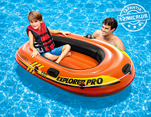 Човен надувний Intex 58355 «Explorer Pro 100» (29*94*160 см, гребний, дитячий, одномісний, трикамерний, надувне дно, до 80 кг)