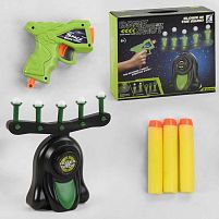 Повітряний тир 3360 на батарейках, працює від USB, пістолет, 5 м'яких патронів, в коробці