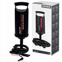 Насос ручний Intex 68614 «Double Quick II Hand Pump» (об'єм: 1,7 L., висота: 29 см., 3 насадки, шланг 1 м., надування/зування)