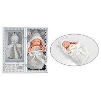 Пупс 215-1 висота 25 см, рухомі кінцівки, плед з капюшоном, в коробці