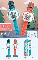 Мікрофон 100 К-К 2 кольори, підсвічування, мелодії, караоке, колонка, Bluetooth, пісні, історії, назви тварин англійською мовою, вбудований аку