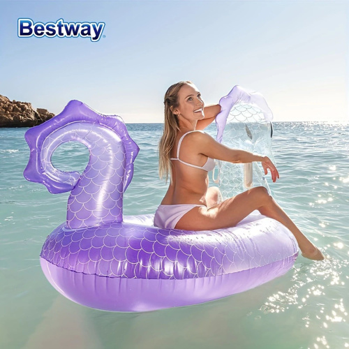 Коло дитяче надувне для плавання BestWay 41505 «Морський коник» (120*170 см, ручки, вік 12+, до 100 кг) фото 13