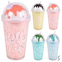 Склянка з кришкою та трубочкою "Topping" 450мл Stenson R100197