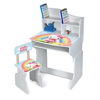 Парта шкільна Bambi M 904-11 «Hello Kitty» (55*65,5*111 см, стілець, поляця для книг, полиця під столом, підніжка)