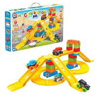 Конструктор 8461 "Technok Toys", 80 деталей, 4 машинки, дорожні знаки, в коробці