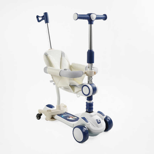 Самокат-беговел триколісний Skyper FJ-59060 (колеса: передні Ø4,92"/заднє Ø3,94"/PU, рама алюм./складна, сидіння, навіс, батьк. ручка, до 25/50 кг) фото 4