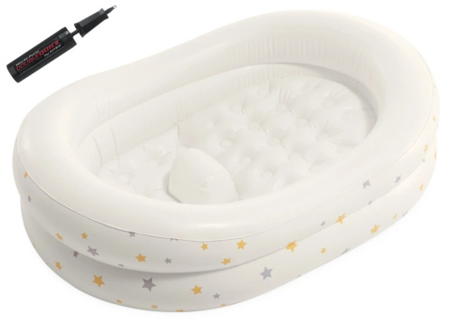 Дитяча надувна ванна Intex 48523 «Зіркочка» (25*66*89 см, надувне дно, насос, серія: Kidz Air Mattress)