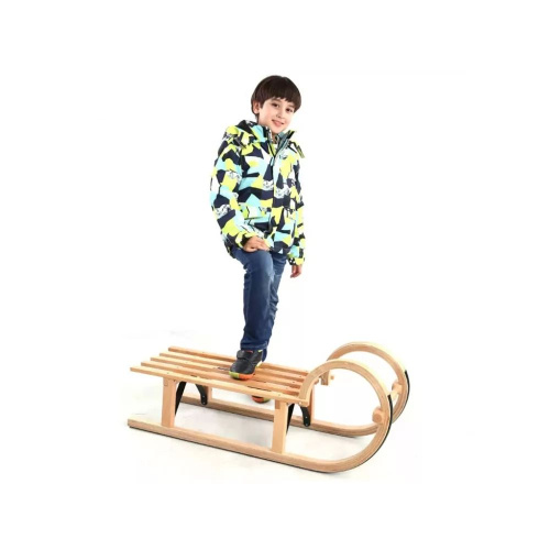 Санки дитячі Bambi JSXQ-21F (36,5*39*101,5 см, пласкі полози із пластиковими накладками, сидіння дерево, спинка ↑15,5 см, до 30 кг) фото 6