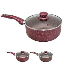 Сотейник з кришкою "Мармурова крихта" 16*9см Stenson (MH-2757)