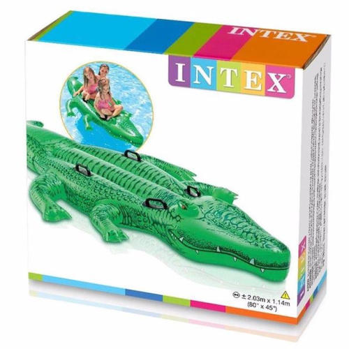 Плотик дитячий надувний для плавання Intex 58562 «Крокодил» (114*203 см, 4 ручки, вік 3+, до 80 кг) фото 5