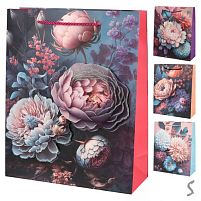 Пакет подарунковий паперовий M "Flowers 3D" 26*32*10см Stenson R34735-M