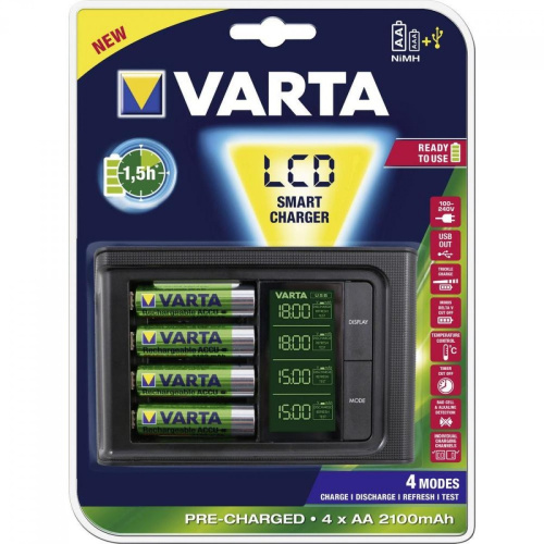 Картинка  Зарядное устройство VARTA LCD SMART CHARGER (57674101441) от магазина cd-market