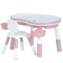 Дитячий столик Bambi M 6177-8 (стілець, 2 кошика, пластмаса, стіл: □48*75 см, ↑44-54 см, стілець: □33,5*34 см, ↑46-50 см, сидіння: ↑27-30,5 см)