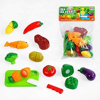 Продукти на липучках “Що є на кухні?” 65283 "4FUN Game Club", 12 елементів, обробна дошка, ніж, у пакеті