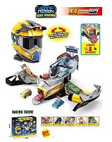Трек SK 637 SA звуки, підсвічування, рухливі елементи, складається у шолом, 4 металопластикові машинки, в коробці