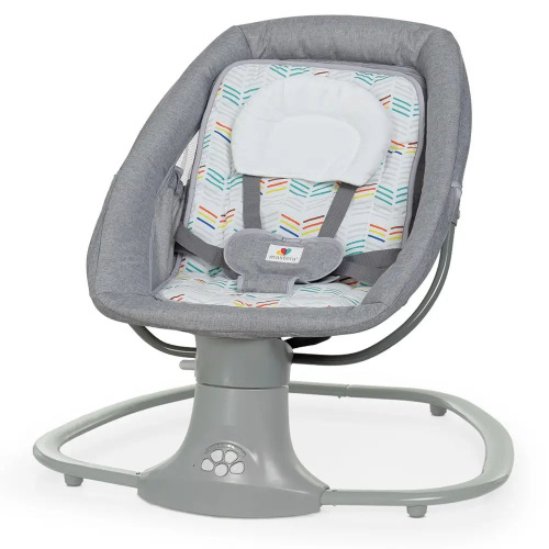 Крісло-шезлонг для немовлят з електро-заколисуванням Mastela 8104 Light Grey (механізм гойдання: поворотний, 3в1, 5 швидкостей, USB, BT, пульт) фото 6