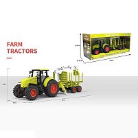 Трактор 6307 причеп з краном, розмір - 39х9,7х14 см, інерція, підсвічування, звук, гумові колеса, рухомі елементи, в коробці