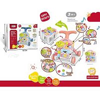 Каталка-ходунки 368-57 R 3в1, звук, ігровий столик, піаніно, пальчикові ігри, в коробці