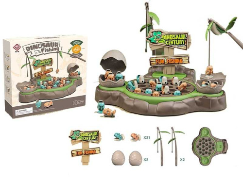 Риболовля BQ 819 B звук, платформа обертається по колу, 2 вудки, 21 динозаврик, в коробці