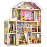 Будиночок для ляльок Bambi MD 2675 (30*110,5*124 см, дерево, 4 поверхи, 5 кімнат, меблі, вігурки)