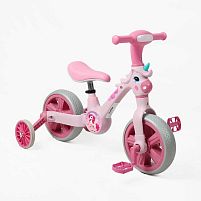 Велосипед дитячий двоколісний Best Trike JM-1071-9 (біговел, колеса Ø10"/PU, рама: сталь, допоміжні колеса, з’ємні педалі, підсв., музика, до 25 кг)