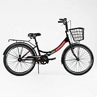 Велосипед складний Corso 24'' Advance AD-24400 + КОШИК, одношвидкісний, складна сталева рама 14'', корзина